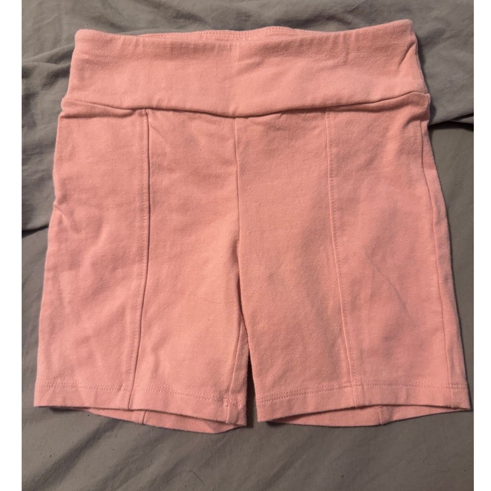 Art Class Girls Peach Pink Biker Shorts Size S 6/7 High Waisted Seamed Athletic